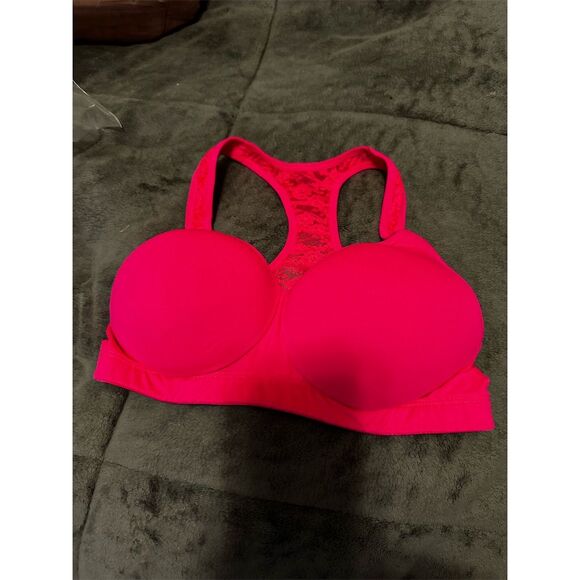 Victoria's Secret Women's Pink Lace Sports Bra Size M High Support - Picture 1 of 6